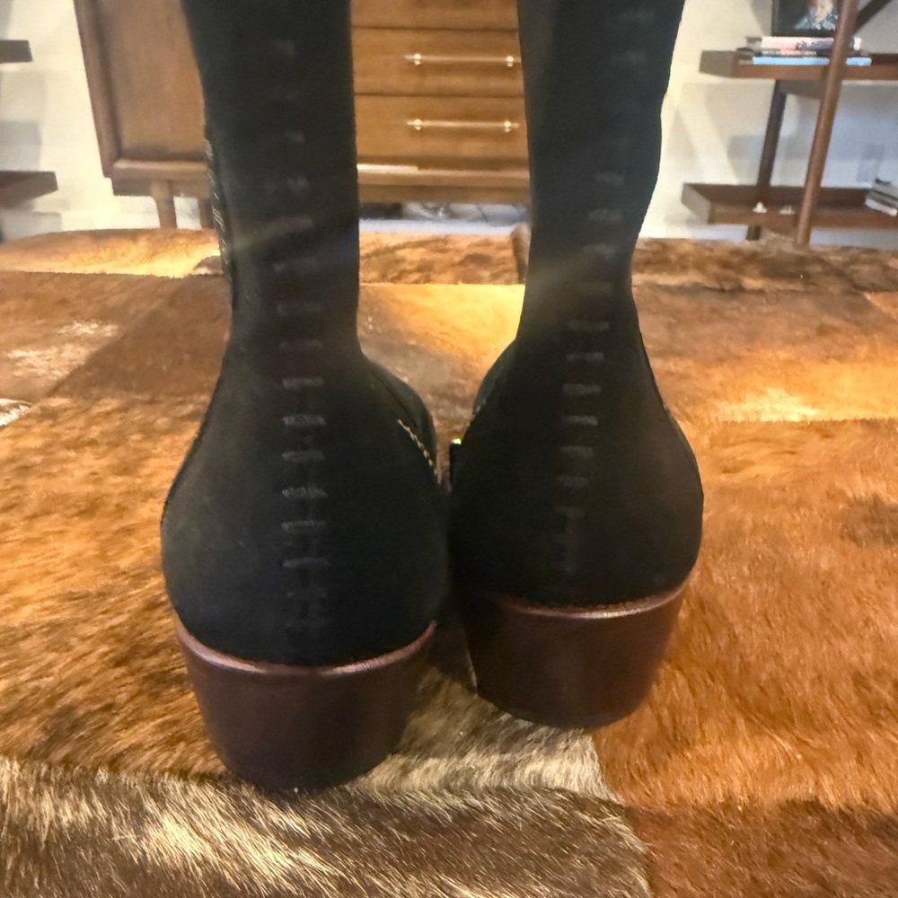 New Zadig and Voltaire Pilar Suede Western Booties - Picture 7 of 10